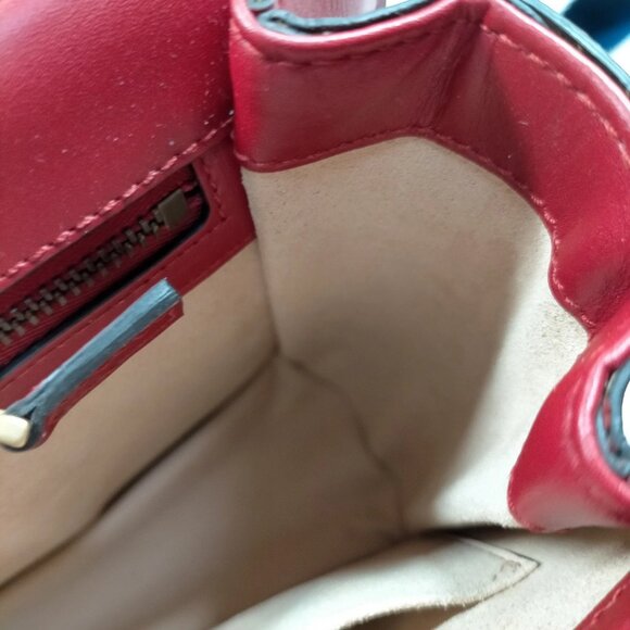 Gucci Sherry Line Red Leather Shoulder Bag mon875-101325 - Picture 10 of 15